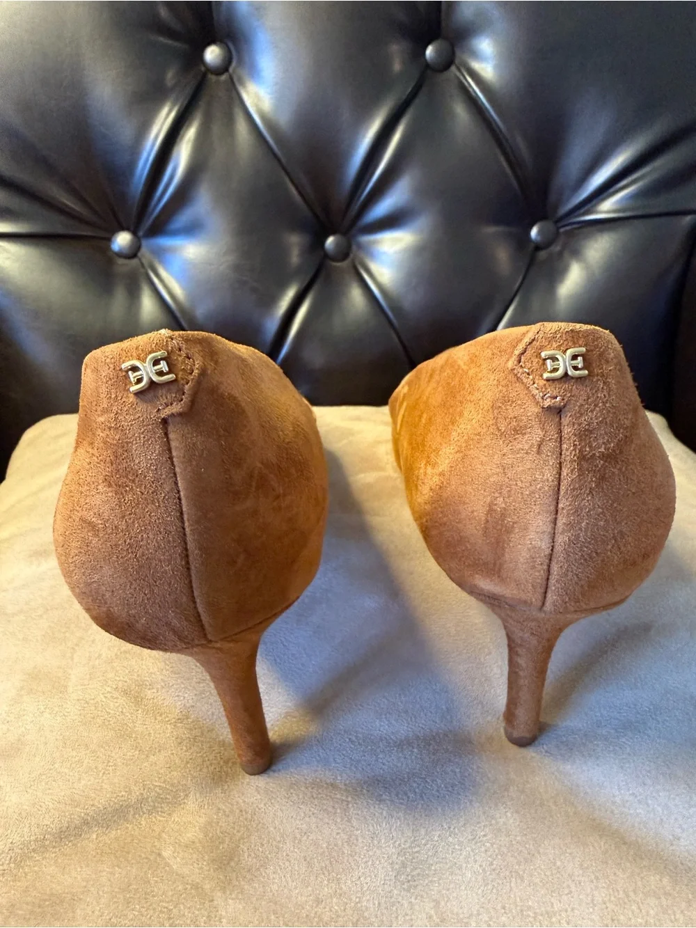 Sam Edelman Vienne Suede Pointed Toe Pumps Cognac Brown - Sz 10.5